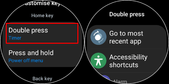 تخصيص الضغط المزدوج على مفتاح الصفحة الرئيسية في Galaxy Watch 