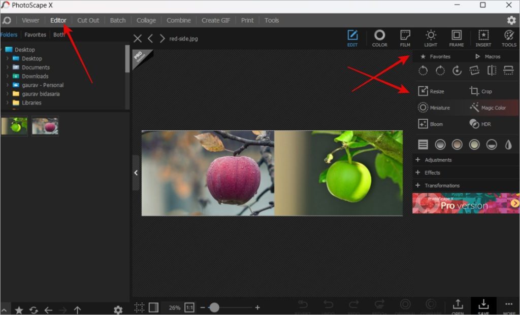 قم بتعليق وتحرير الصور المدمجة على النوافذ باستخدام برنامج photoscape x