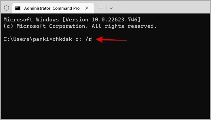 تحقق من Disk Command في Windows