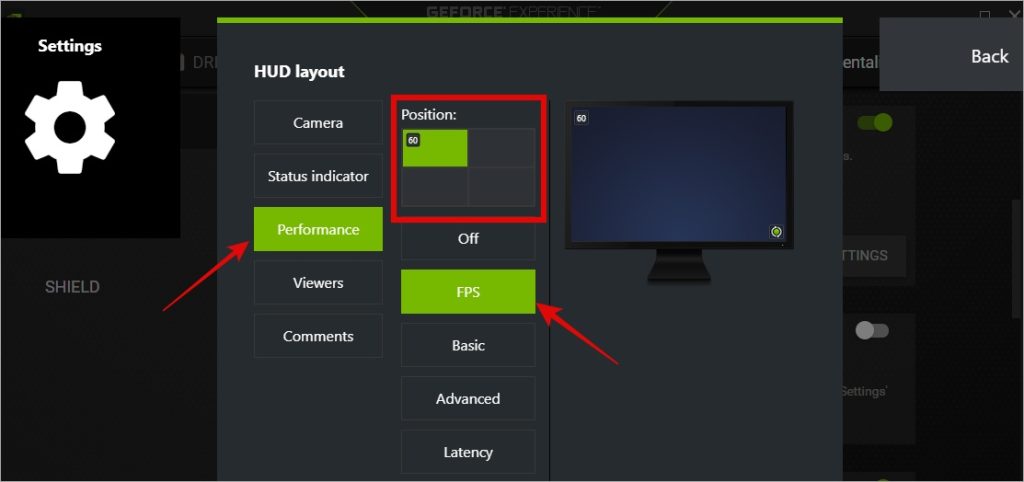 تمكين عداد FPS في تجربة Nvidia GeFroce على windows