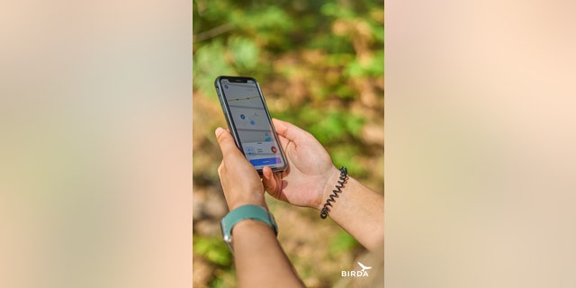 مستخدم Birda يسجل مشاهدة الطيور أثناء المشي.  يمكن للمستخدمين قضاء خمس دقائق من يومهم في مراقبة الطيور مع المساعدة أيضًا في جهود الحفظ وحماية موائل الطيور.